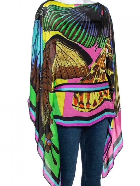 Roberto Cavalli Tops - Roberto Cavali silk butterfly kaftan top